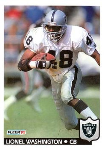 #205 Lionel Washington - Los Angeles Raiders - 1992 Fleer Football