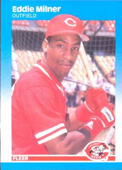#205 Eddie Milner - Cincinnati Reds - 1987 Fleer Baseball