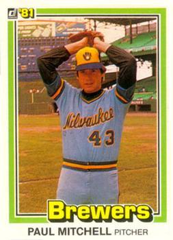 #205 Paul Mitchell - Milwaukee Brewers - 1981 Donruss Baseball