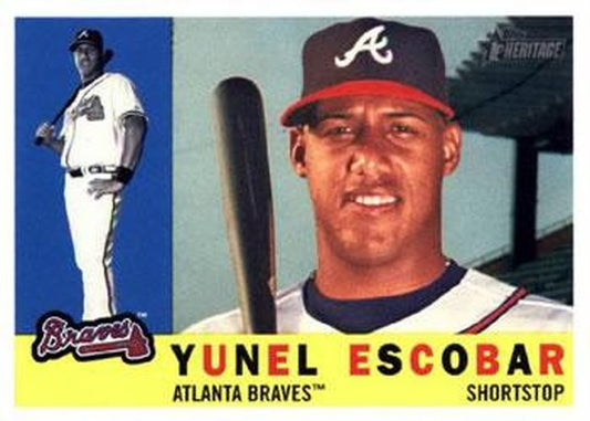 #205 Yunel Escobar - Atlanta Braves - 2009 Topps Heritage Baseball