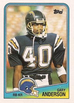 #205 Gary Anderson - San Diego Chargers - 1988 Topps Football