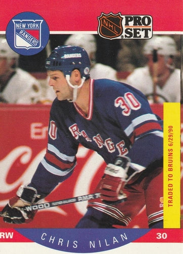 #205 Chris Nilan - New York Rangers - 1990-91 Pro Set Hockey