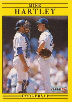 #205 Mike Hartley - Los Angeles Dodgers - 1991 Fleer Baseball