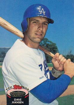 #36 Dave Hansen - Los Angeles Dodgers - 1992 Stadium Club Baseball