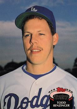 #764 Todd Benzinger - Los Angeles Dodgers - 1992 Stadium Club Baseball