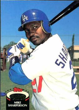 #93 Mike Sharperson - Los Angeles Dodgers - 1992 Stadium Club Baseball