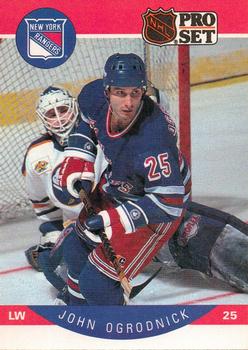 #206 John Ogrodnick - New York Rangers - 1990-91 Pro Set Hockey