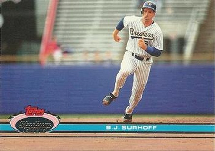 #206 B.J. Surhoff - Milwaukee Brewers - 1991 Stadium Club Baseball