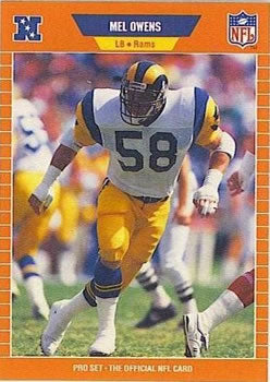 #206 Mel Owens - Los Angeles Rams - 1989 Pro Set Football