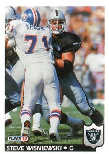 #206 Steve Wisniewski - Los Angeles Raiders - 1992 Fleer Football