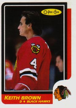 #206 Keith Brown - Chicago Blackhawks - 1986-87 O-Pee-Chee Hockey