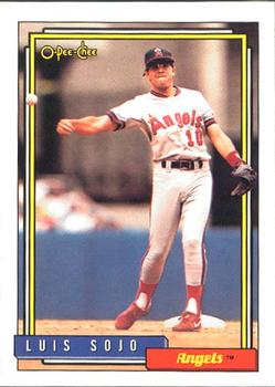 #206 Luis Sojo - California Angels - 1992 O-Pee-Chee Baseball