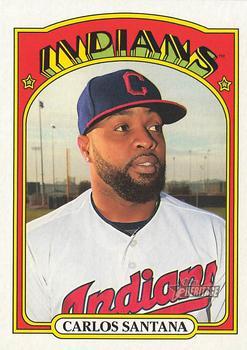#206 Carlos Santana - Cleveland Indians - 2021 Topps Heritage Baseball