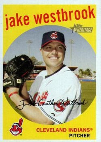 #206 Jake Westbrook - Cleveland Indians - 2008 Topps Heritage Baseball