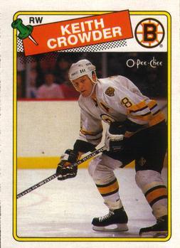 #206 Keith Crowder - Boston Bruins - 1988-89 O-Pee-Chee Hockey