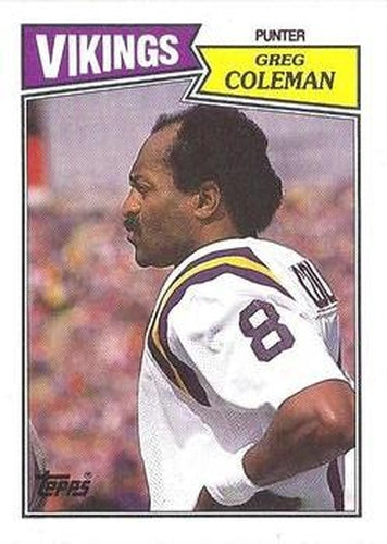 #206 Greg Coleman - Minnesota Vikings - 1987 Topps Football