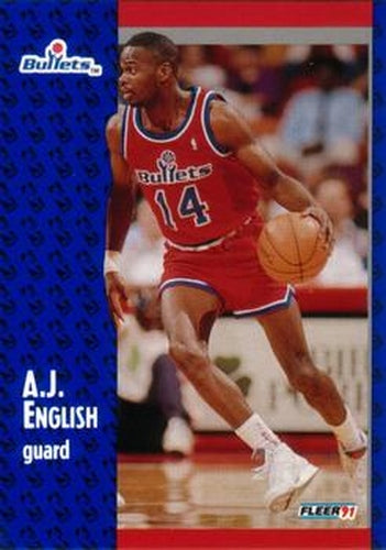 #206 A.J. English - Washington Bullets - 1991-92 Fleer Basketball