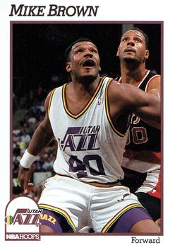 #206 Mike Brown - Utah Jazz - 1991-92 Hoops Basketball