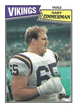 #207 Gary Zimmerman - Minnesota Vikings - 1987 Topps Football