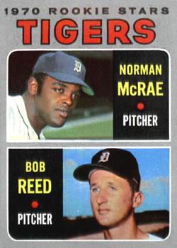 #207 Tigers 1970 Rookie Stars Norman McRae / Bob Reed - Detroit Tigers - 1970 Topps Baseball