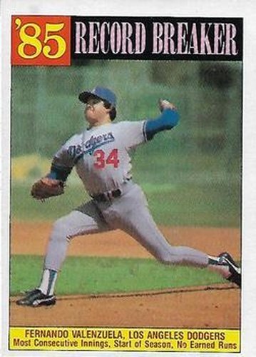 #207 Fernando Valenzuela - Los Angeles Dodgers - 1986 Topps Baseball