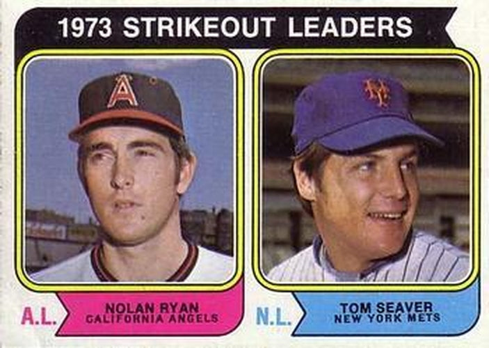 #207 1973 Strikeout Leaders Nolan Ryan / Tom Seaver - California Angels / New York Mets - 1974 Topps Baseball