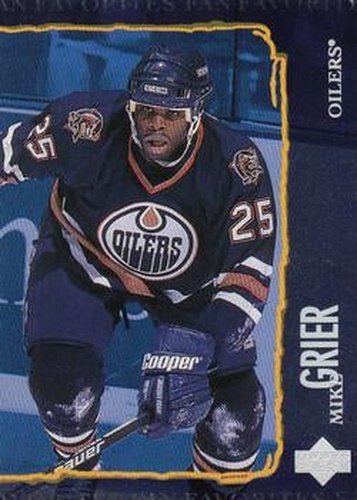 #207 Mike Grier - Edmonton Oilers - 1997-98 Upper Deck Hockey