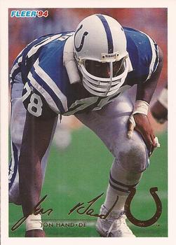 #208 Jon Hand - Indianapolis Colts - 1994 Fleer Football