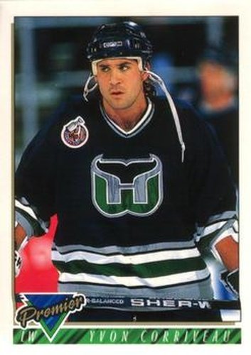 #208 Yvon Corriveau - Hartford Whalers - 1993-94 O-Pee-Chee Premier Hockey