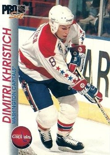 #208 Dmitri Khristich - Washington Capitals - 1992-93 Pro Set Hockey