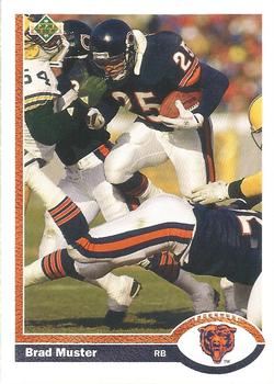 #208 Brad Muster - Chicago Bears - 1991 Upper Deck Football