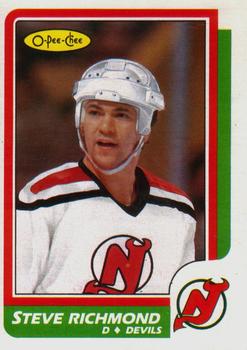 #208 Steve Richmond - New Jersey Devils - 1986-87 O-Pee-Chee Hockey