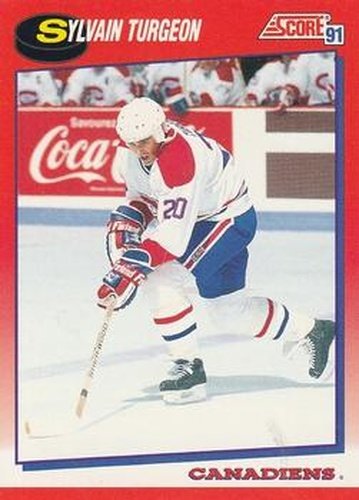 #208 Sylvain Turgeon - Montreal Canadiens - 1991-92 Score Canadian Bilingual Hockey