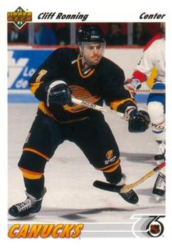 #208 Cliff Ronning - Vancouver Canucks - 1991-92 Upper Deck Hockey