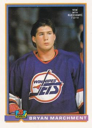 #208 Bryan Marchment - Chicago Blackhawks - 1991-92 Bowman Hockey