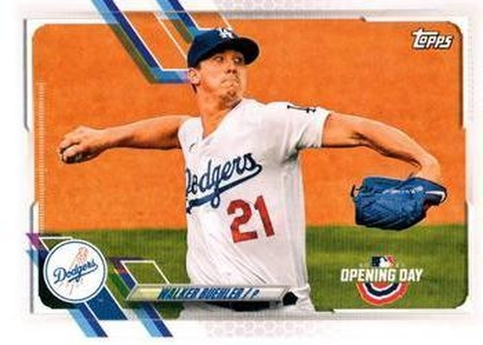 #208 Walker Buehler - Los Angeles Dodgers - 2021 Topps Opening Day Baseball