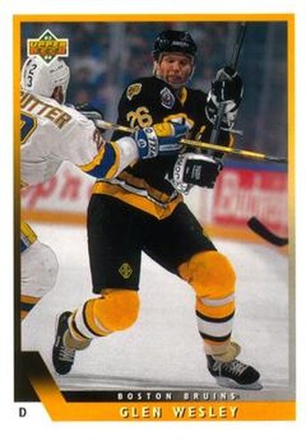 #208 Glen Wesley - Boston Bruins - 1993-94 Upper Deck Hockey