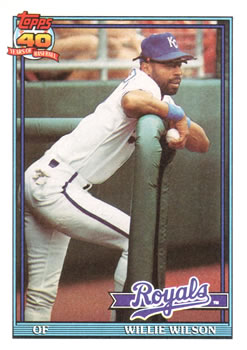 #208 Willie Wilson - Kansas City Royals - 1991 Topps Baseball