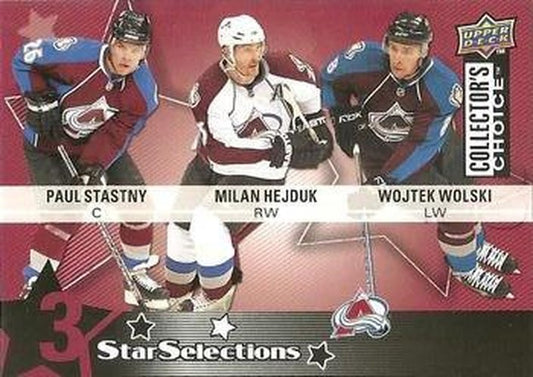 #208 Milan Hejduk / Paul Stastny / Wojtek Wolski - Colorado Avalanche - 2009-10 Collector's Choice Hockey