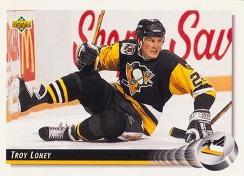 #208 Troy Loney - Pittsburgh Penguins - 1992-93 Upper Deck Hockey