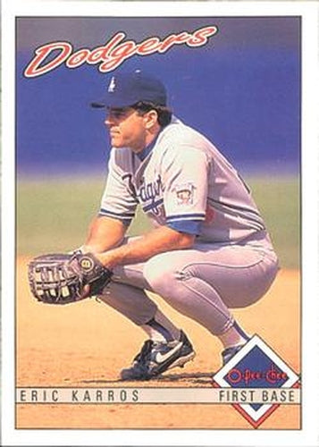 #208 Eric Karros - Los Angeles Dodgers - 1993 O-Pee-Chee Baseball