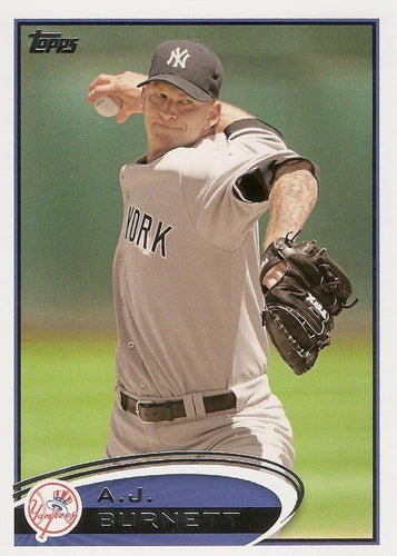 #209 A.J. Burnett - New York Yankees - 2012 Topps Baseball