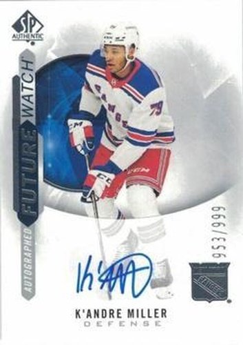 #209 K'Andre Miller - New York Rangers - 2020-21 SP Authentic Hockey