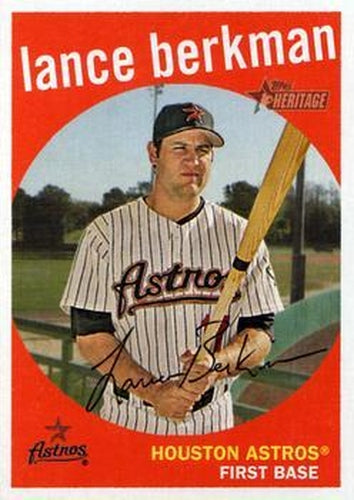 #209 Lance Berkman - Houston Astros - 2008 Topps Heritage Baseball