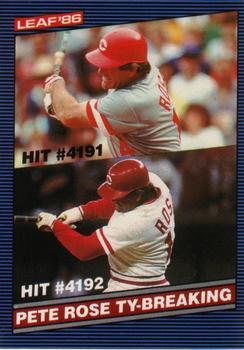 #209 Pete Rose Ty-Breaking HL - Cincinnati Reds - 1986 Leaf Baseball