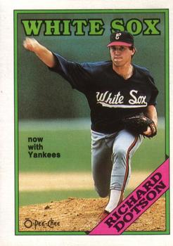 #209 Richard Dotson - New York Yankees - 1988 O-Pee-Chee Baseball