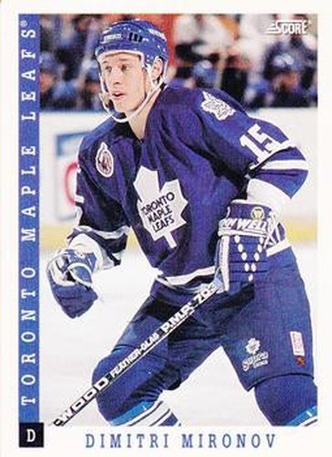 #209 Dmitri Mironov - Toronto Maple Leafs - 1993-94 Score Canadian Hockey