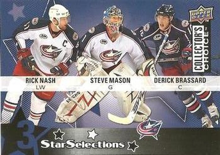 #209 Derick Brassard / Steve Mason / Rick Nash - Columbus Blue Jackets - 2009-10 Collector's Choice Hockey