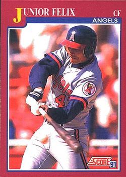 #20T Junior Felix - California Angels - 1991 Score Rookie & Traded Baseball