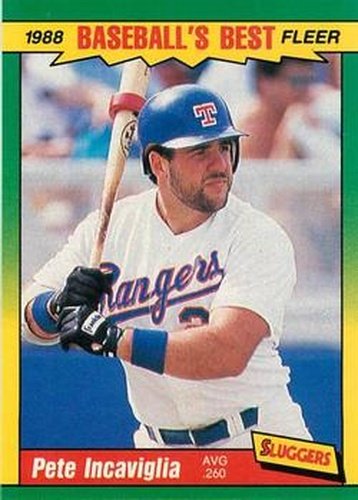 #20 Pete Incaviglia - Texas Rangers - 1988 Fleer Baseball's Best Sluggers vs Pitchers